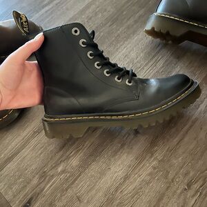 Never worn, Dr . Martens Black Leather Lace-Up Boots